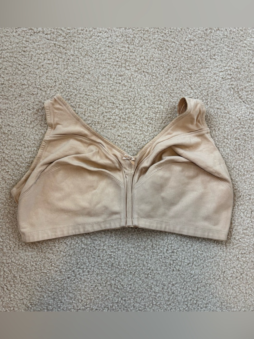 Comfort Choice Women's Neutral Nude Front-Closure Wireless Bra Size 48DD